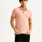 Men's Redloop Textured Pink Slim Fit Polo T-shirt - Styleshot View
