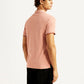 Men's Redloop Textured Pink Slim Fit Polo T-shirt - Back View