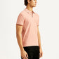 Men's Redloop Textured Pink Slim Fit Polo T-shirt - Side View