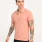 Men's Redloop Textured Pink Slim Fit Polo T-shirt - side View