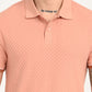 Men's Redloop Textured Pink Slim Fit Polo T-shirt - deatil View