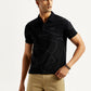 Men's Abstract Black Slim Fit Polo T-Shirt - Styleshot View
