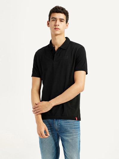 levi's Men's Brand Logo Black Slim Fit Polo T-shirt-picture-26