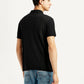 Men's Brand Logo Black Slim Fit Polo T-shirt - Back View