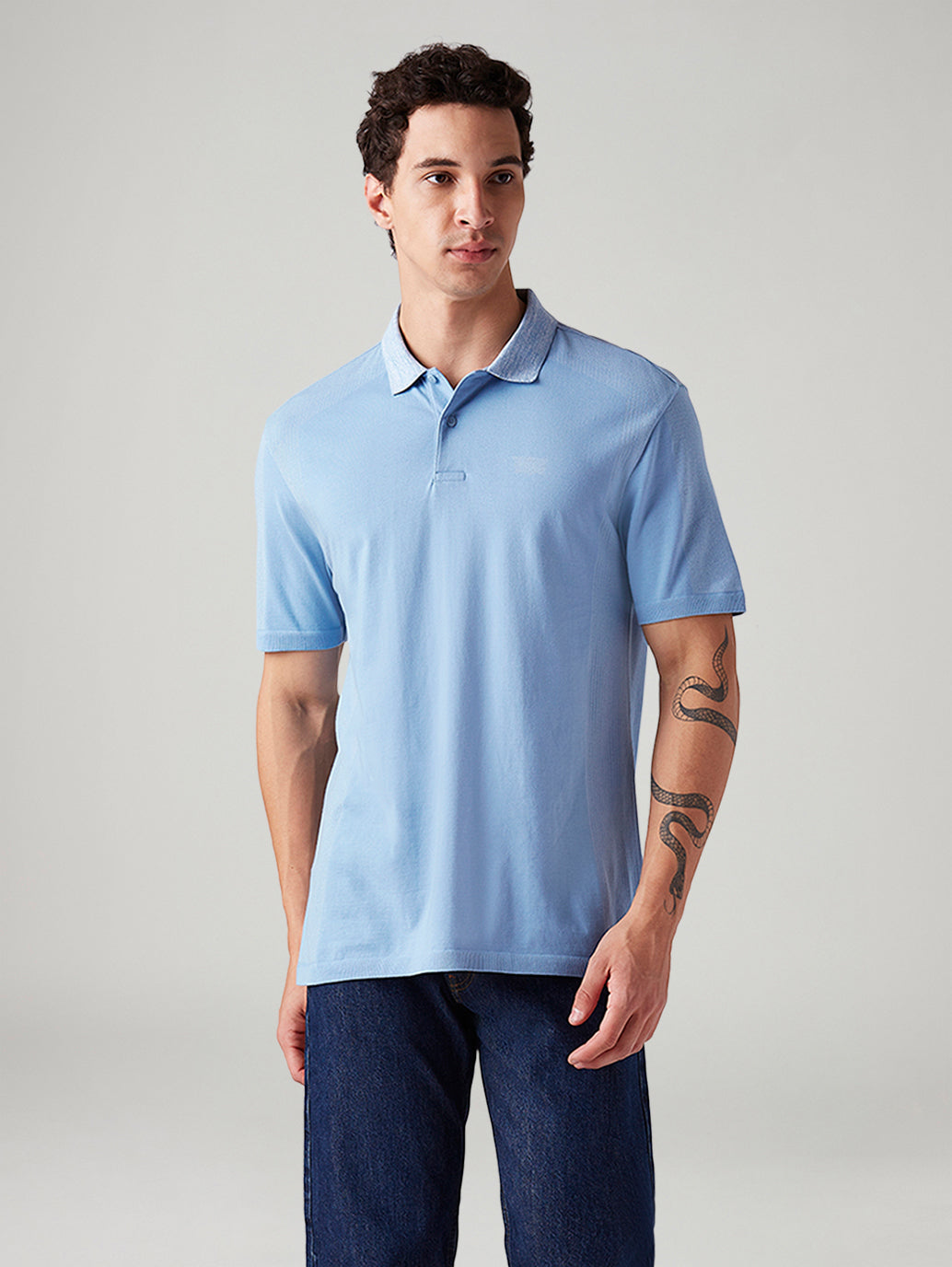Men's Logo Printed Slim Fit Polo T-Shirt