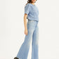Women's Blue Ribcage Bell Bottom Wide Leg Fit High Rise Jeans - f08ae804-e3de-410c-8c27-b091530f7843 View