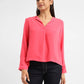 Women's Solid Pink V Neck Top - 4985b082-86bf-40a2-a081-260eb723a0de View