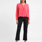 Women's Solid Pink V Neck Top - 24167aa8-6606-4b31-858d-d9cb4bda8bcd View