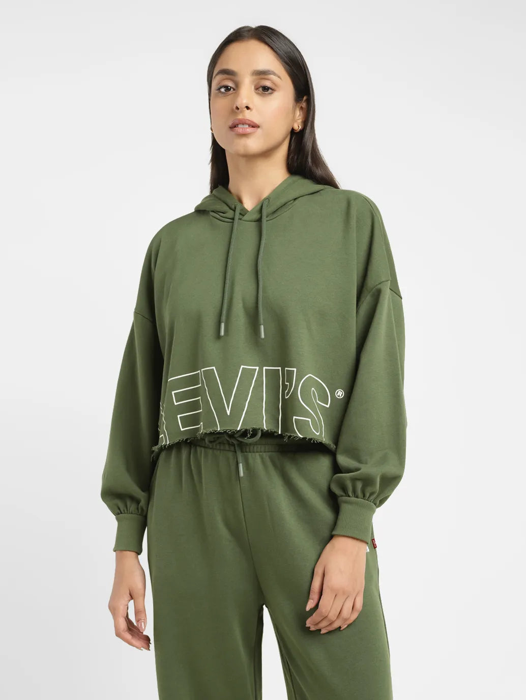 Levis Womens Sweatshirt Crew Neck Long Sleeves Graphic Print Green