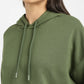 Women's Brand Logo Green Hooded Sweatshirt