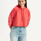 Women's Brand Logo Coral Hooded Sweatshirt - Styleshot View