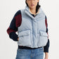 Women's Solid Light-Blue Gilet Jacket