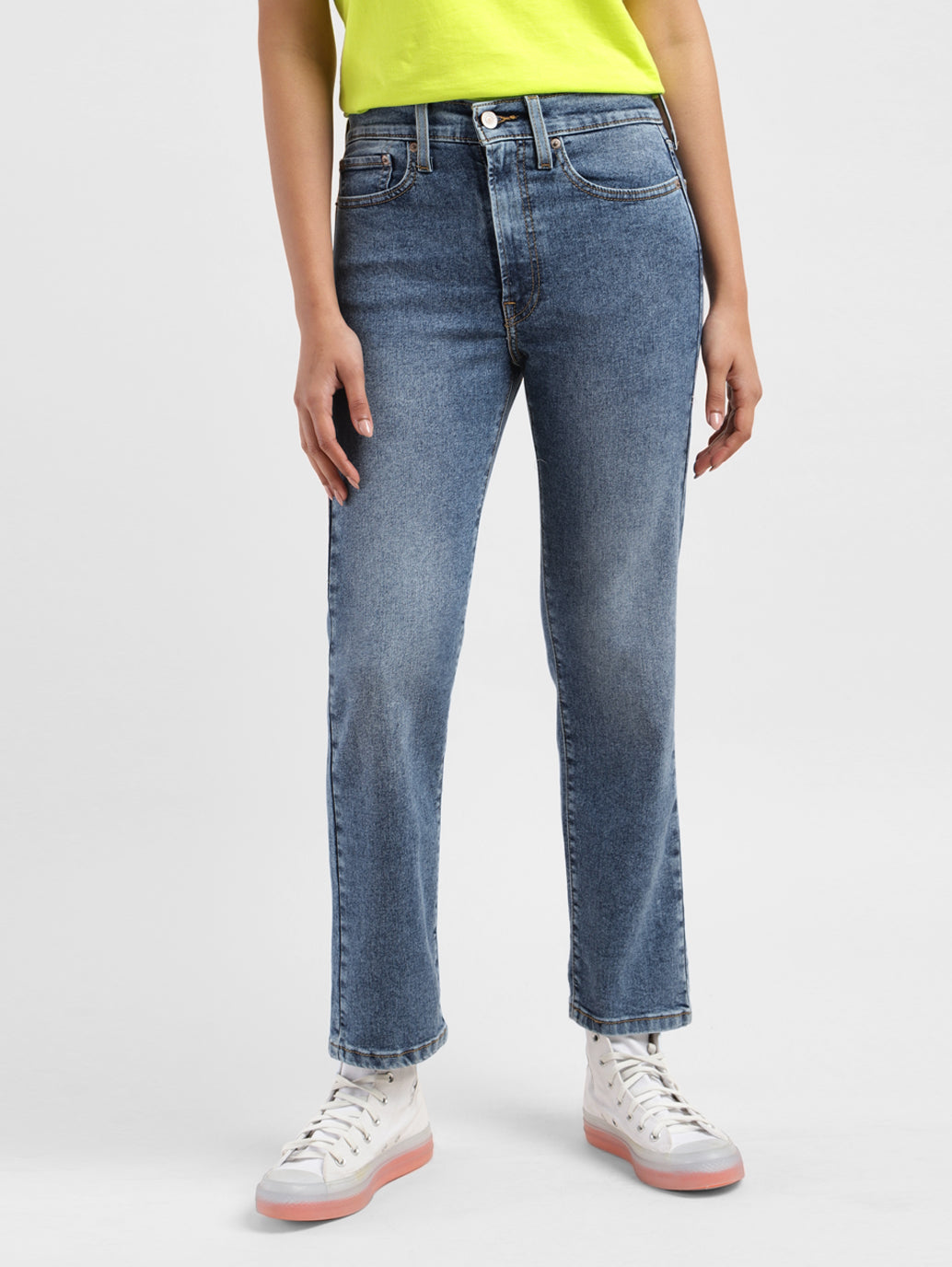 Women's Mid Rise Wedgie Straight Fit Jeans