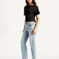 Women's Blue Wedgie Straight Fit Mid Rise Jeans - Side View