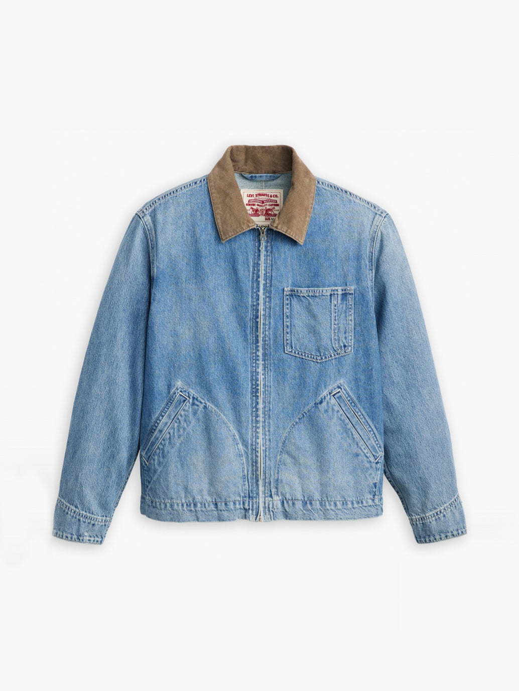Men's Solid Blue Spread Collar Denim Jacket – Levis India Store