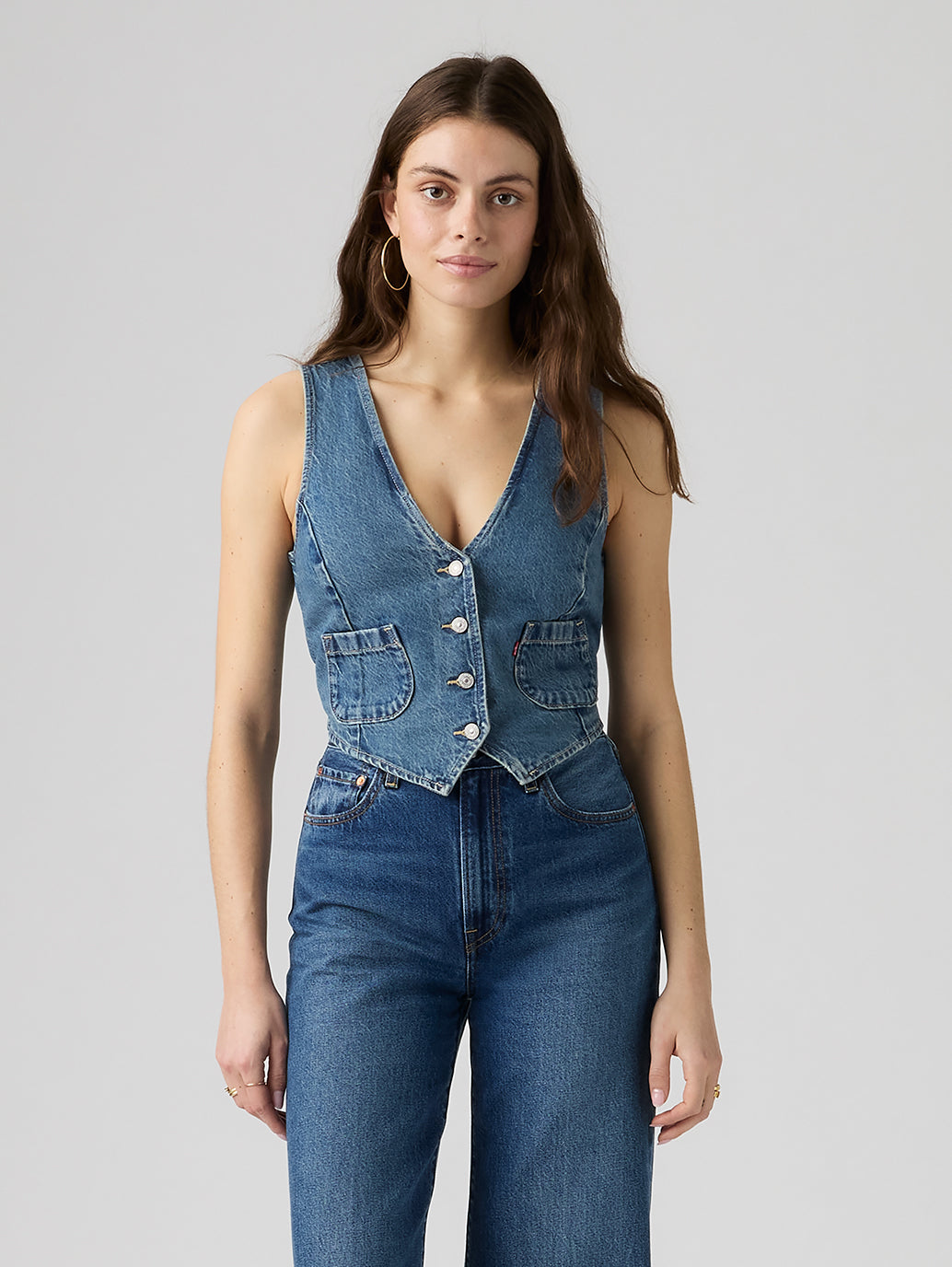 Levi's® Women's Tailored Denim Vest - Front View