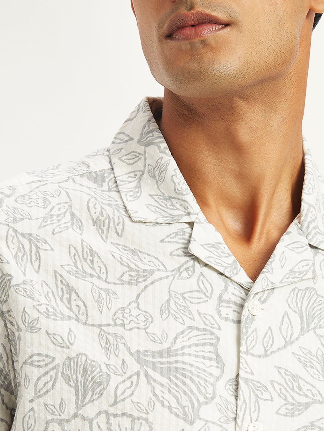 Men's Floral Print Relaxed Fit Camp Shirt