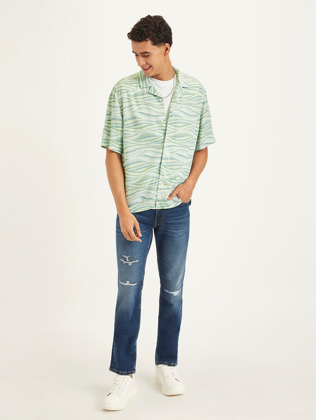 Men's Printed Relaxed Fit Camp Shirt