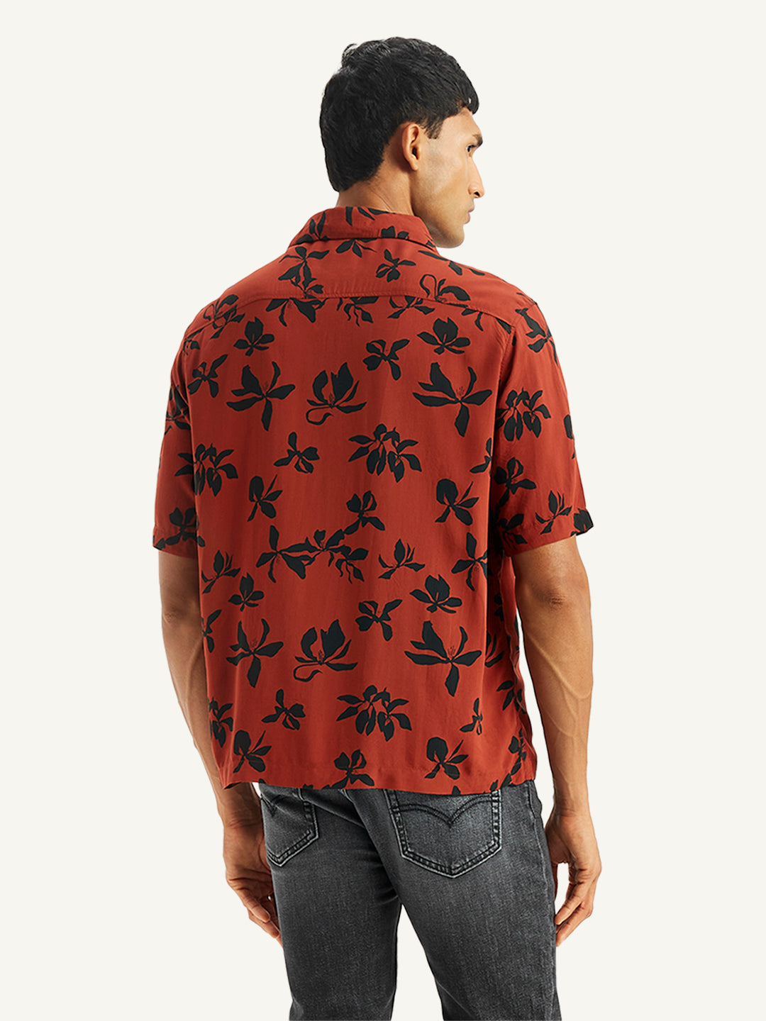 Men's Floral Print Relaxed Fit Camp Shirt