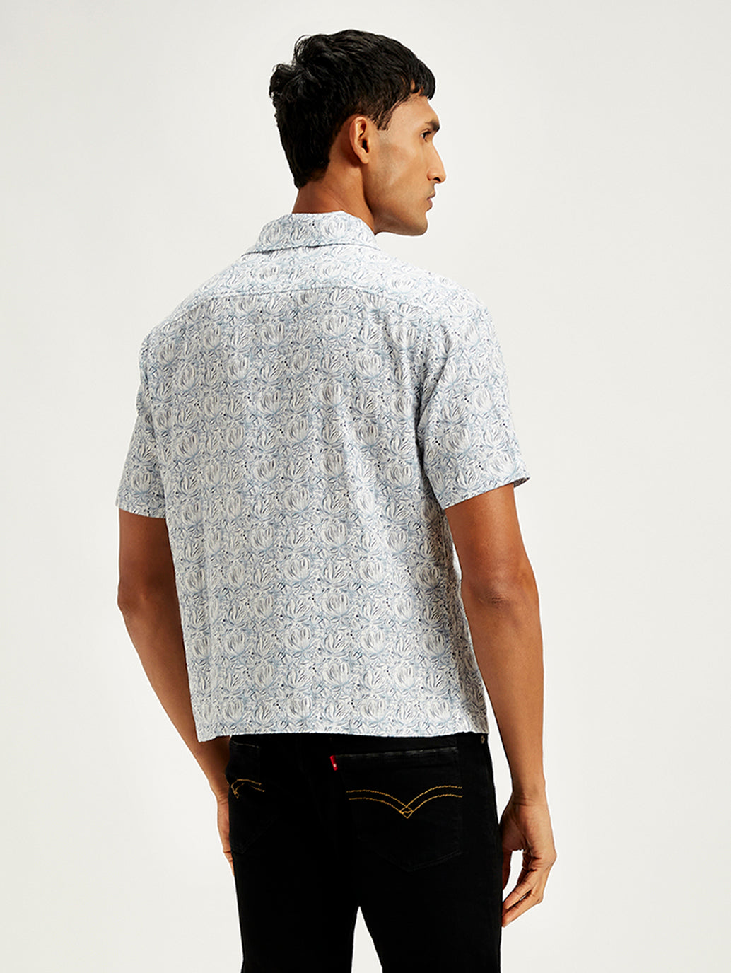 Men's Floral Print Relaxed Fit Camp Shirt