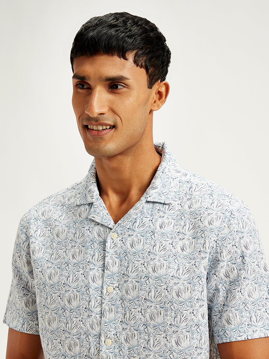 Men's Floral Print Relaxed Fit Camp Shirt