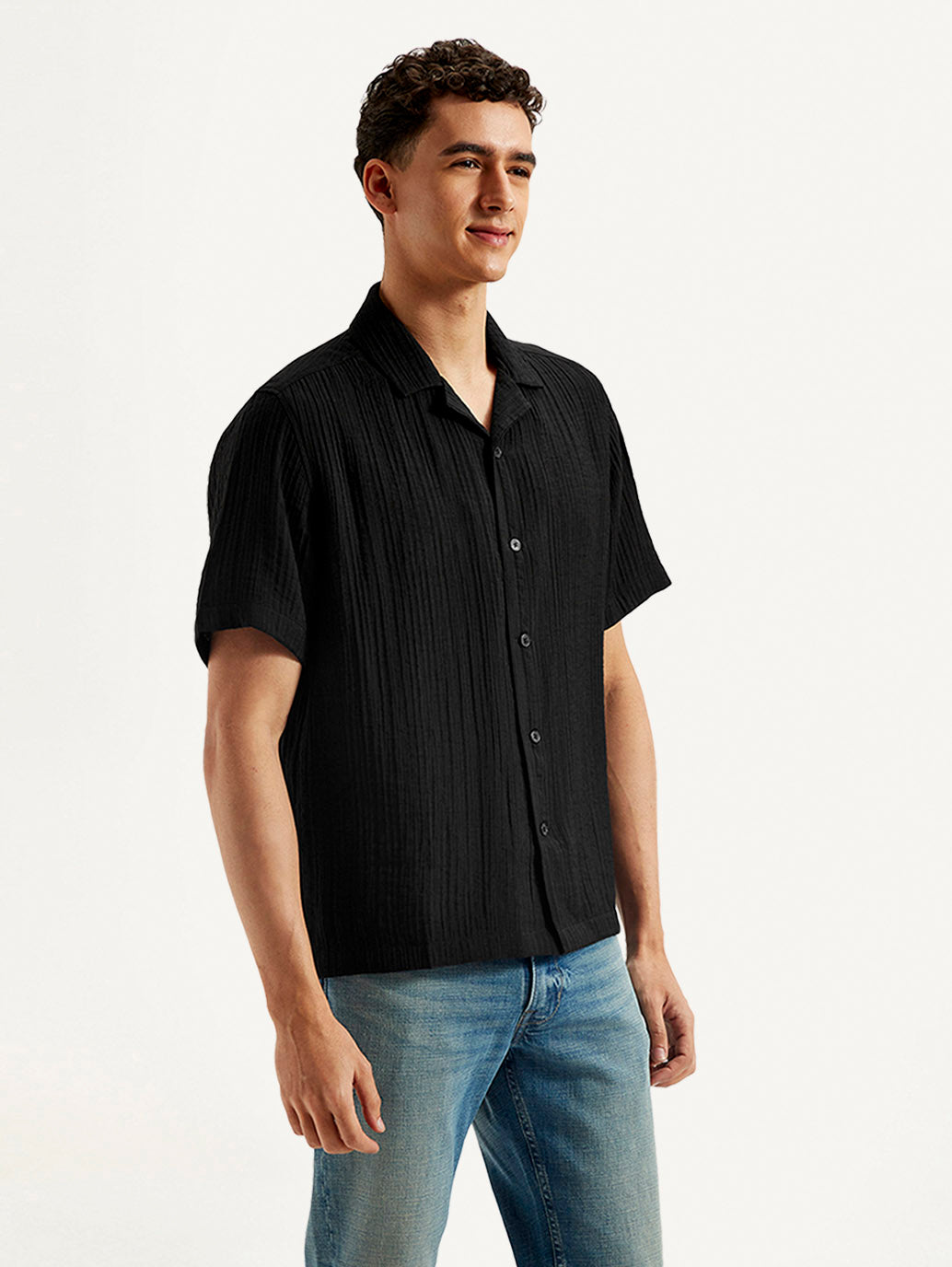 Men's Resort Collar Textured Loose Fit Shirt – Levis India Store
