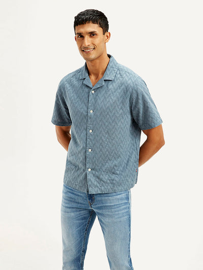 levi's Men's Resort Collar Chevron Relaxed Fit Shirt-picture-10
