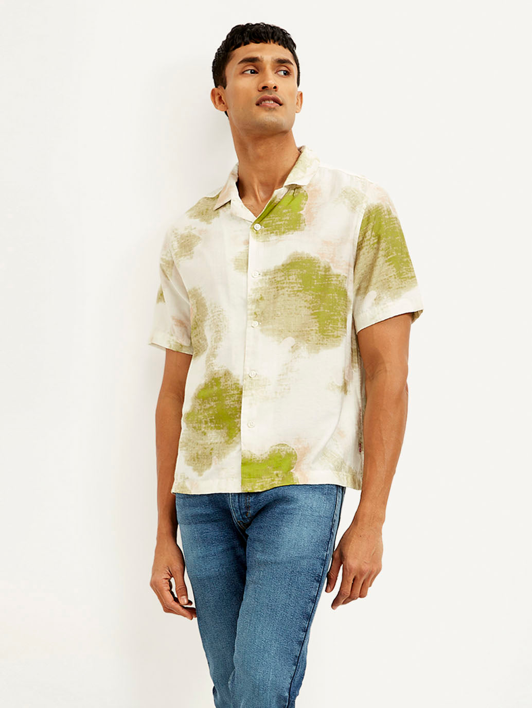 Men's Resort Collar Abstract Relaxed Fit Shirt
