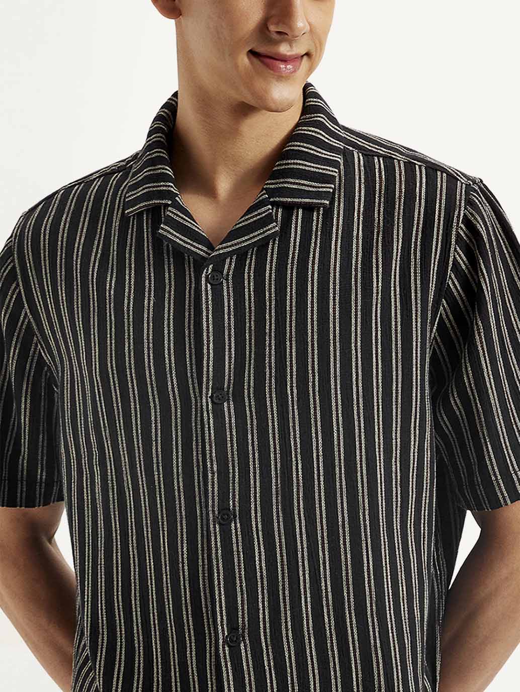 Men's Resort Collar Striped Loose Fit Shirt – Levis India Store