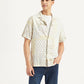 Men's Printed Resort Collar Relaxed Fit Linen Shirt - Styleshot View