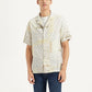 Men's Printed Resort Collar Relaxed Fit Linen Shirt - Front View