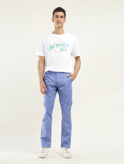 Men's Light Blue Slim Fit Chinos