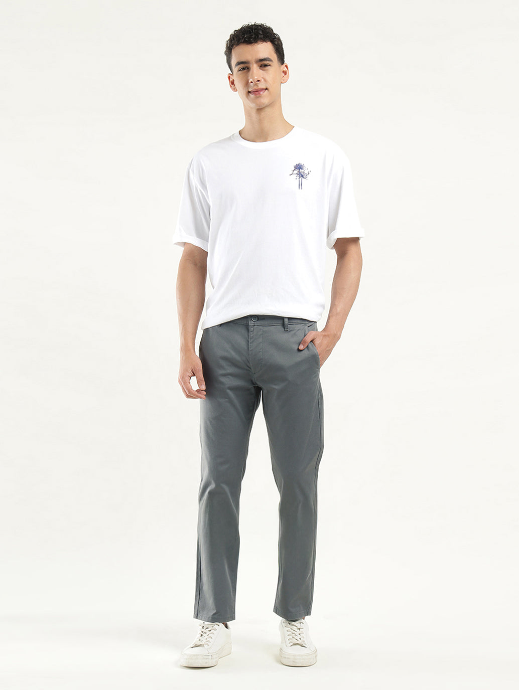 Men's Grey Slim Fit Chinos