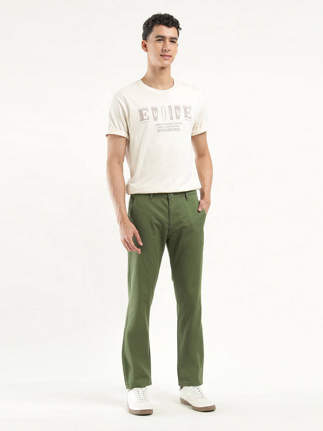 Men's Olive Slim Fit Chinos