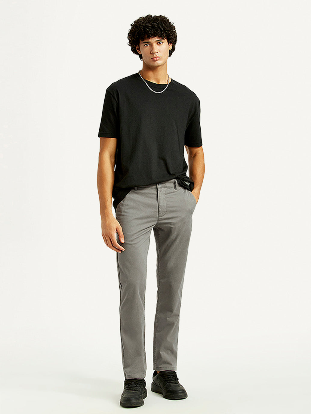 Men's 511 Grey Slim Fit Mid Rise Chinos - Styleshot View