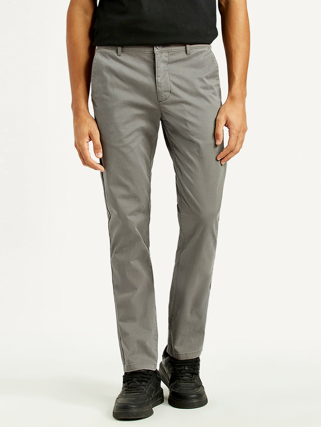Men's 511 Grey Slim Fit Mid Rise Chinos - Front View