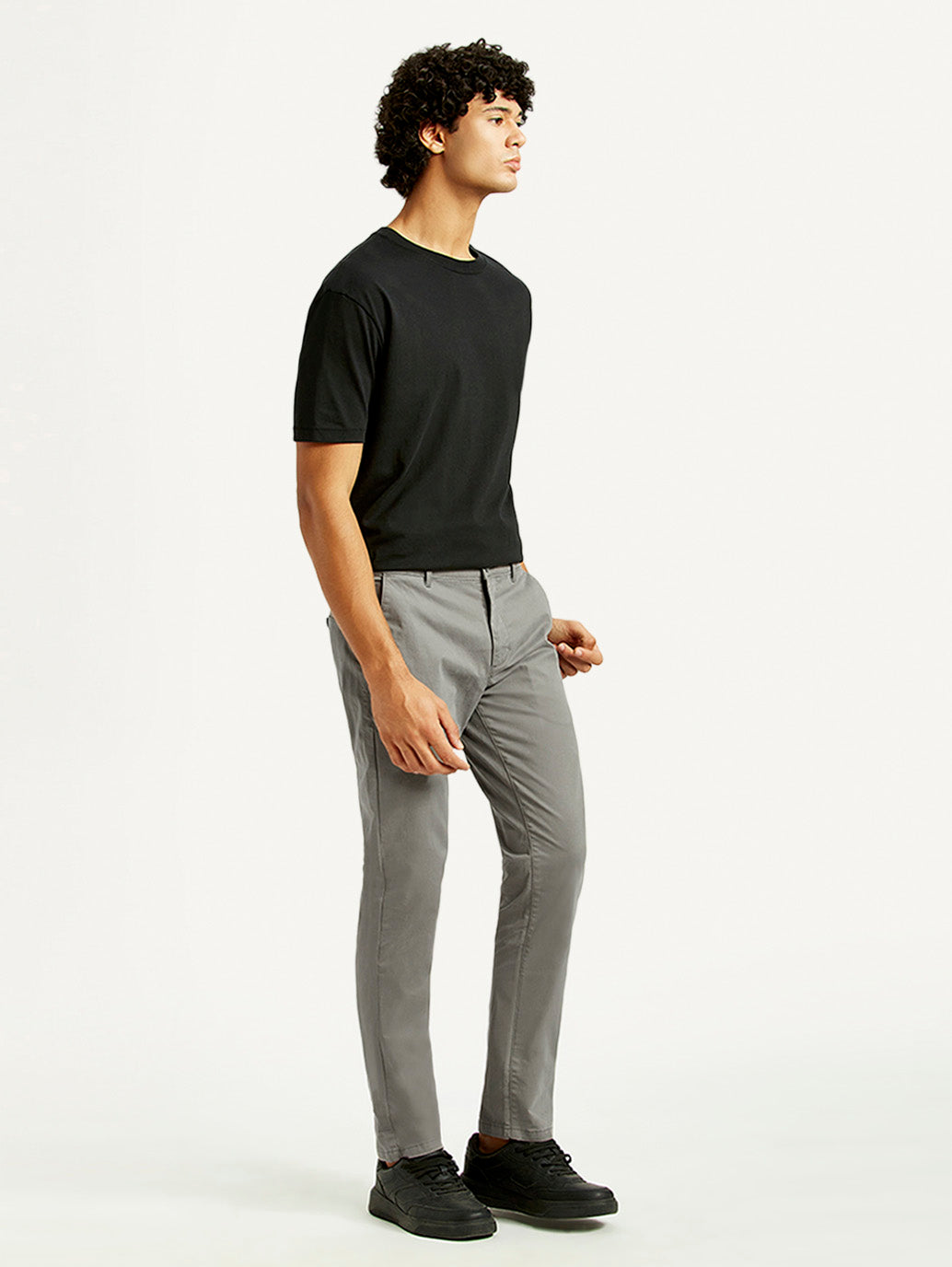 Men's 511 Grey Slim Fit Mid Rise Chinos - Side View