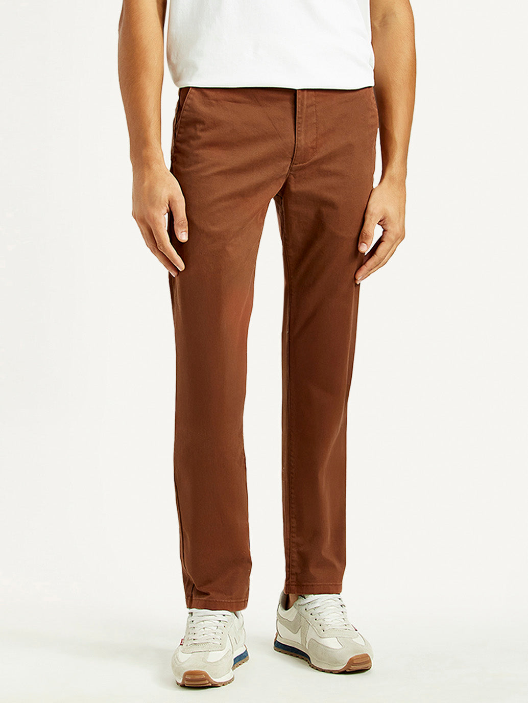 Men's 511 Brown Slim Fit Mid Rise Chinos - Front View