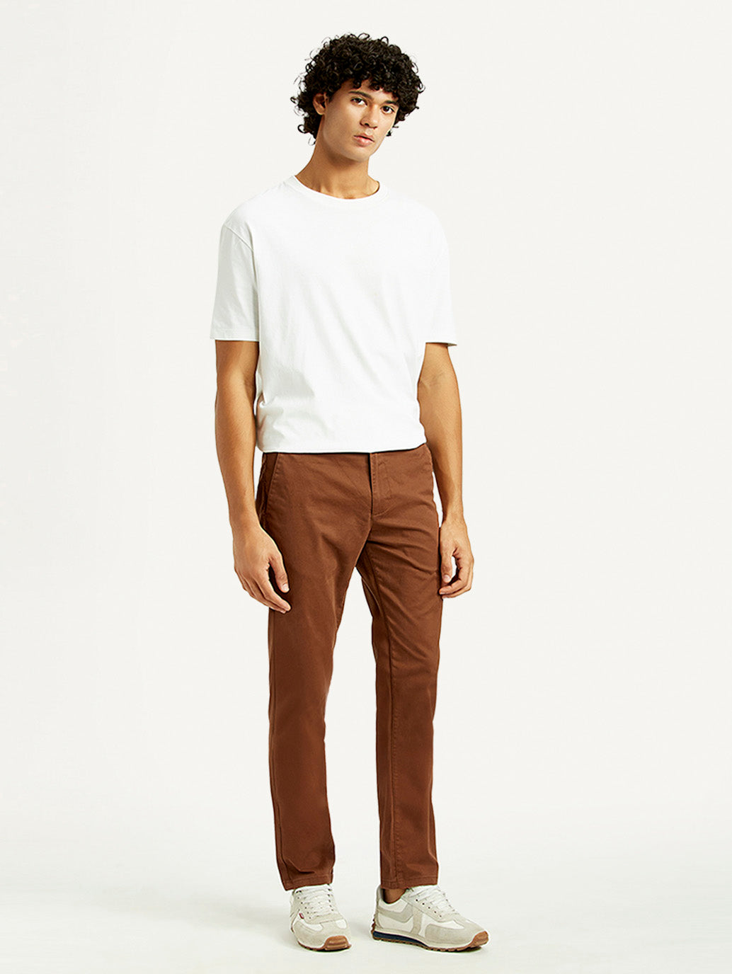 Men's 511 Brown Slim Fit Mid Rise Chinos - Side View