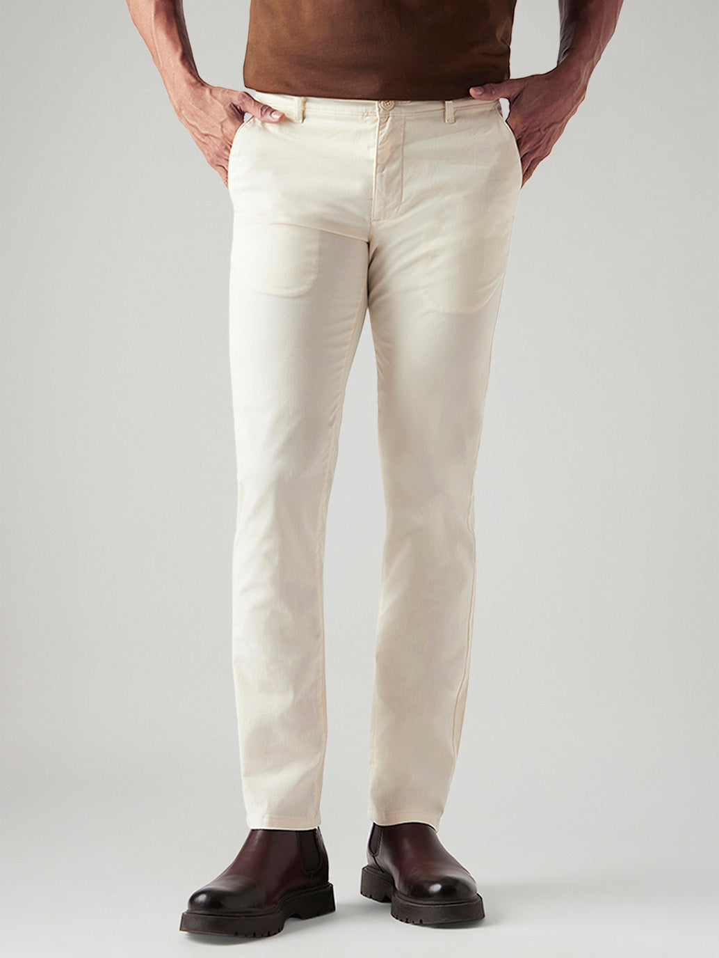 Men's 511 Off White Slim Fit Mid Rise Chinos - Front View