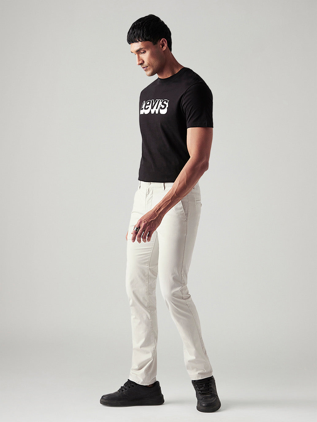 Men's 511 Off White Slim Fit Mid Rise Chinos - Side View