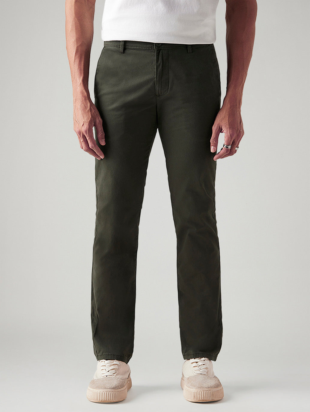 Men's 511 Olive Slim Fit Mid Rise Chinos - Front View