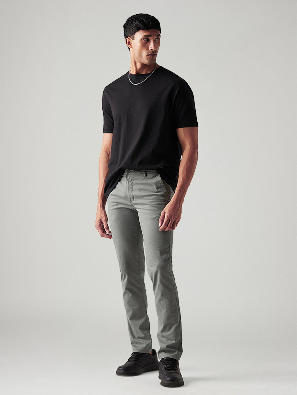 Men's 511 Grey Slim Fit Mid Rise Chinos - Styleshot View