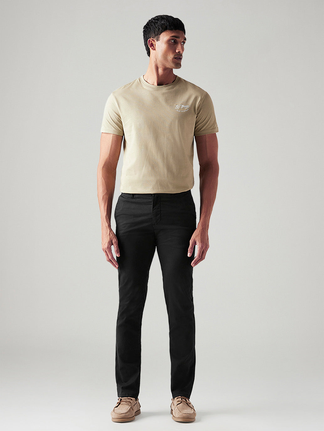 Men's 511 Black Slim Fit Mid Rise Chinos - Front View