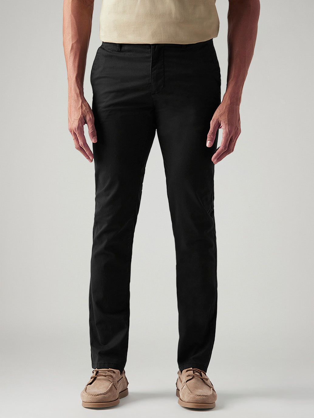 Men's 511 Black Slim Fit Mid Rise Chinos - Front View
