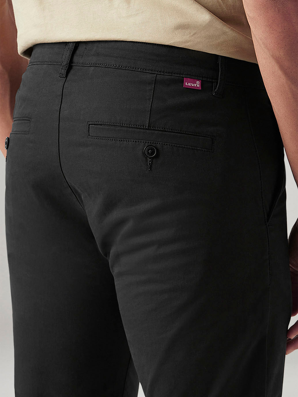 Men's 511 Black Slim Fit Mid Rise Chinos - Detail View