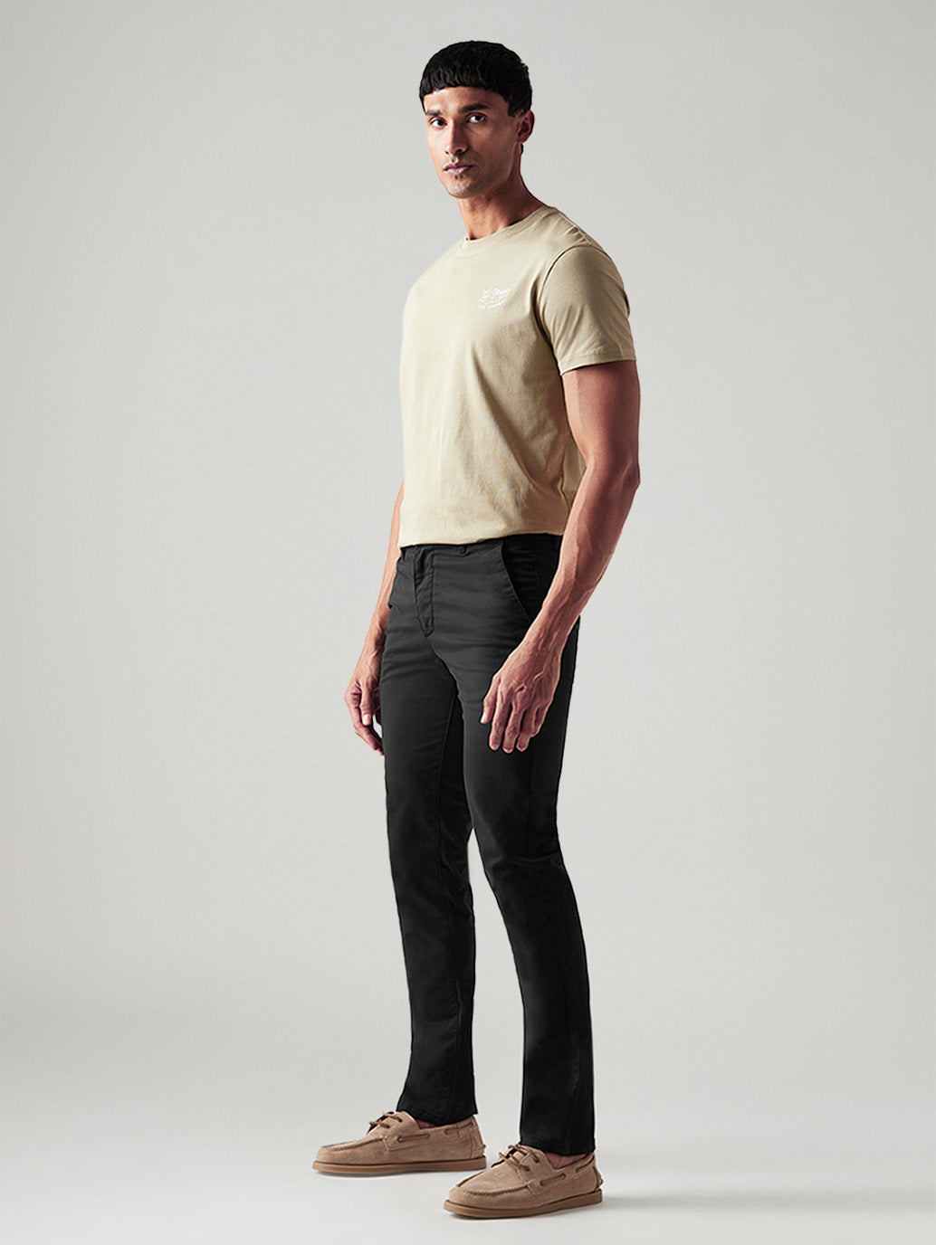 Men's 511 Black Slim Fit Mid Rise Chinos - Side View