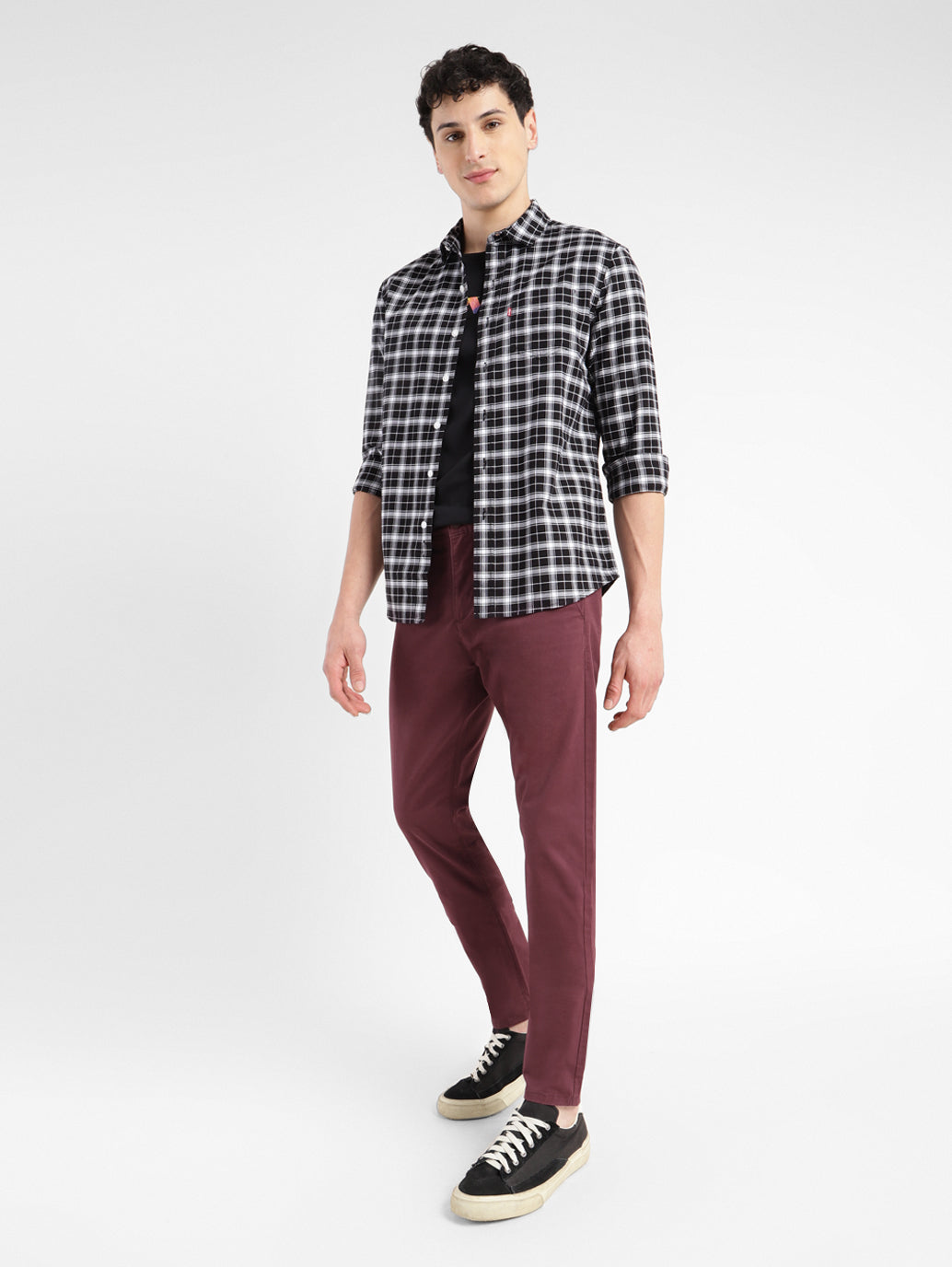 Men's 512 Maroon Slim Tapered Fit Chinos - StyleShot View
