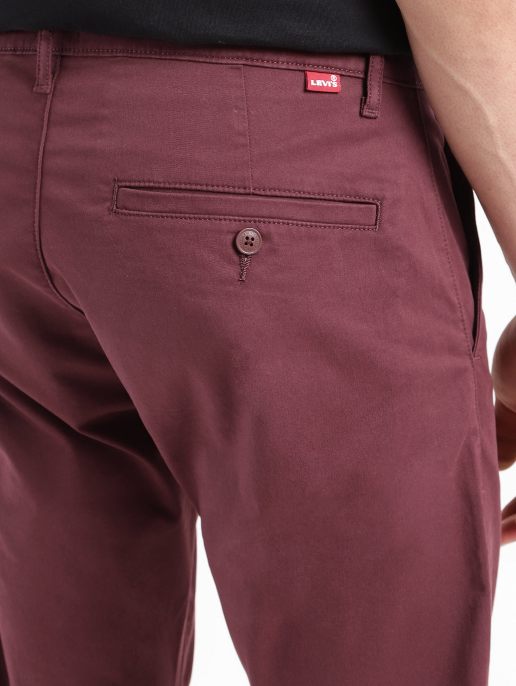 Men's 512 Maroon Slim Tapered Fit Chinos - BackDetails View