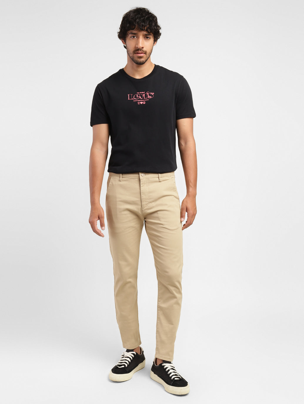 Men's 512 Beige Slim Tapered Fit Chinos - ModelFront View